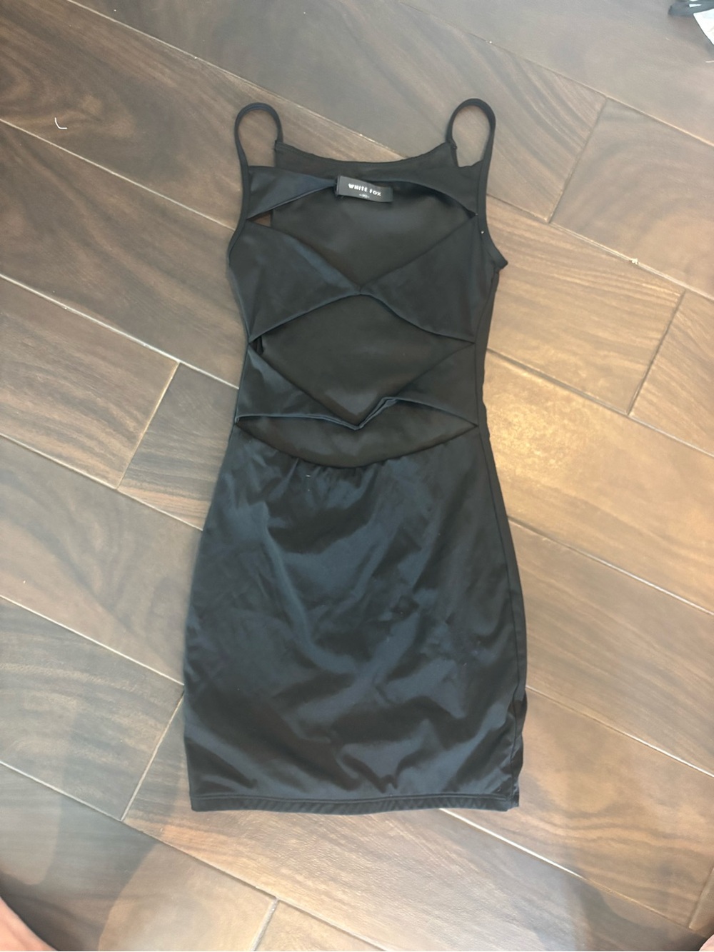 White Fox Boutique Black Strappy Cutout Mini Dress